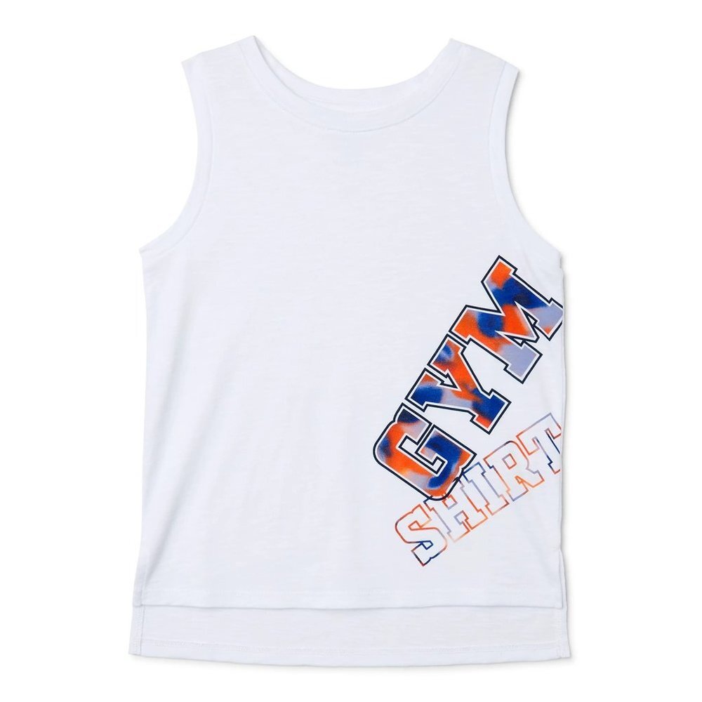 Athletic Works Girls Graphic Workout Tank Top‎ in Vivid White - Size XL (14/16)